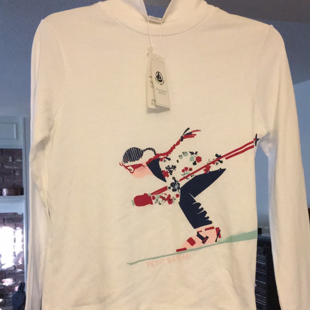 NWT Petit Bateau girls mock turtle neck